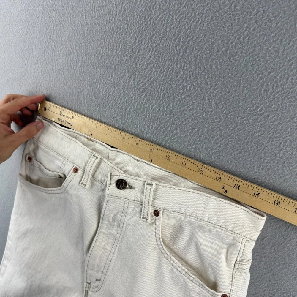 Vintage Levis Jeans Mens 33x30 (Fits 31x31) Cream Denim 505 Straight 90s USA